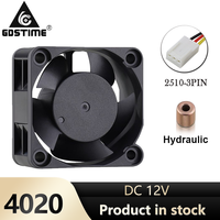 Ventilateur axial haute vitesse Gdstime GDA4020 DC 12V sans balais 40mm à roulement à huile 3 broches FG 6000 tr/min avec dissipateur thermique en plastique pour boîtier d'ordinateur CE ROHS