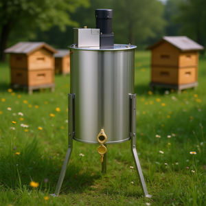 Extracteur de miel électrique en acier inoxydable 2-4 cadres avec support réglable, équipement centrifuge d'apiculture, tambour à miel - Product Image 2