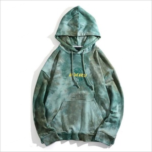 Custom Men Plus Size Tie <b>Dye</b> Print Hooded Sweatshirt High Street Casual Pullover 100% Cotton Fleece <b>Hoodies</b> - Product Image 1