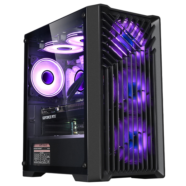 AntarcChill Black Desktop Chassis Case Wonderful Design MATX Mini ITX Mid Tower for Gaming PCs Tempered Glass Plate