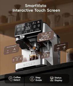 Machine à expresso et cafetière combinée 4 en 1 ecozy avec mousseur à lait - Product Image 3