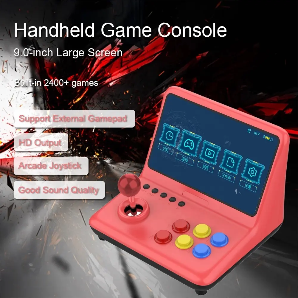 A12 Handheld Game Player With Rocker 4000+ Retro Games Console 9.0 Inch HD Screen 4000mAh TV Video Gamepad 32G 64G