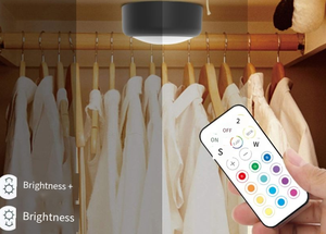 Veilleuse LED RGB 13 couleurs télécommandée avec variateur d'intensité et minuterie, alimentée par piles AAA, pour éclairage d'armoires domestiques - Product Image 6