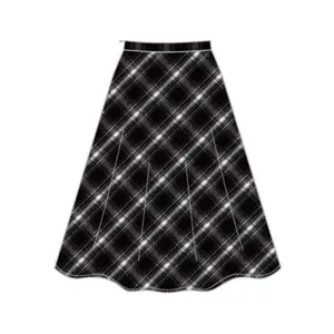 ECO PRS BLK/WHITE PLAID BOOT SKIRT