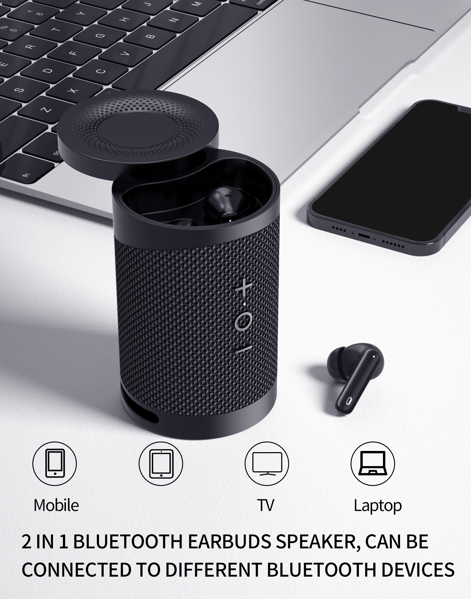 Bass Wireless Earphone Speaker 3D Surround Subwoofer 4 Hours Talk Time