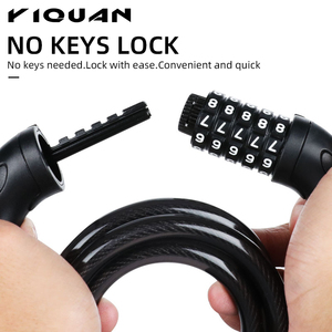 Candado de <span class=keywords><strong>cable</strong></span> con contraseña, candado de combinación de 5 dígitos para bicicleta de montaña, seguridad de acero, antirrobo, plegable, ciclismo de gran calidad - Product Image 5