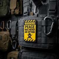 Patch moral personnalisé « Avertissement Danger » pour brassard, sac à dos tactique, autocollant PVC phosphorescent motif dessin animé