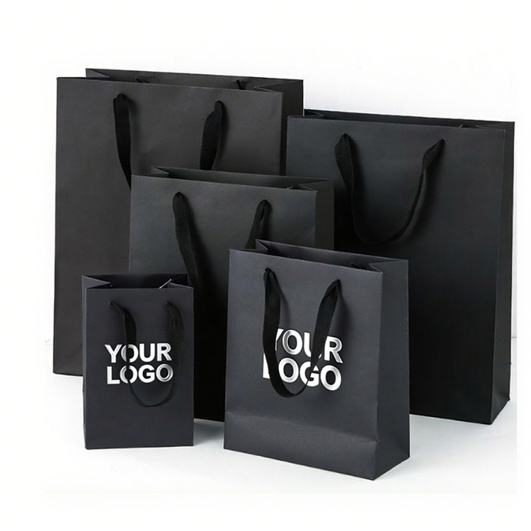 Luxury Custom Logo Black Matte Laminated