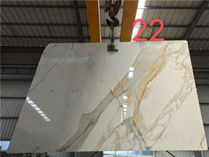 SGS NSF chứng nhận 100% tự nhiên calacatta Crema phiến đá cẩm thạch trắng hiện đại hội trường gạch lát sàn Bàn đánh bóng bề mặt cho khách sạn - Product Image 6
