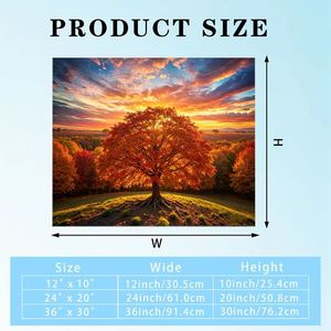 Autumn Tree Landscape Canvas Print Rectangle Shape Contemporary Wall Art No <b>Frame</b> <b>Large</b> Size Scenic Design - Product Image 5