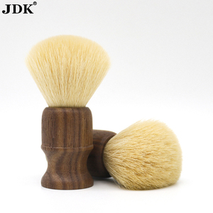 Smajdkk-brosse de rasage en bois <span class=keywords><strong>naturel</strong></span> <span class=keywords><strong>synthétique</strong></span>, accessoire manche en noyer, nœud en cheveux, barbe pour hommes - Product Image 1