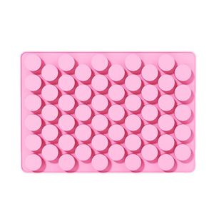 Miniature 55 Cavity Cylindrical <b>Silicone</b> Chocolate Mold Pink For Cake Bread DIY <b>Baking</b> Tools - Product Image 2