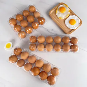 Scatole di plastica per uova di buona qualità cartone per uova di gallina in plastica riutilizzabile personalizzato 12 vassoio per uova