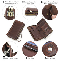 Organizador de Documentos de Viaje, Cartera de Pasaporte de Cuero de Grano Completo con Protección RFID, Portaplumas, Correa de Muñeca y Compartimento para AirTag, para Viajes de Negocios Diarios