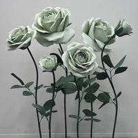 Rose artificielle géante rose vif en EVA, imperméable, écologique, durable, moderne, pour décoration de mariage, événement, fête, anniversaire, scène, Bangni