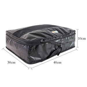 Organisateurs de bagages de voyage à fermeture éclair, lot de 7 pièces, 40x10x30cm, en nylon noir compressible, vente en gros Senda Premier - Product Image 1