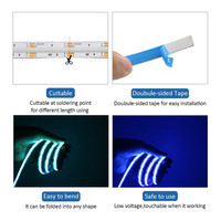 Bande LED COB RGB 4 broches DC12V/24V, intelligente, à changement de couleur, auto-adhésive, pour éclairage d'ambiance et décoration de salle de jeu