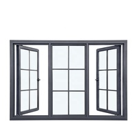 Fenêtre à double vitrage personnalisable de conception professionnelle Fenêtres à battant en aluminium avec écran