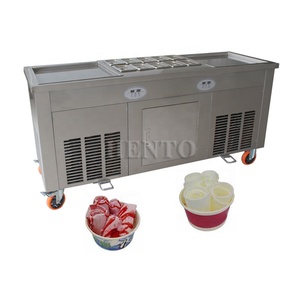 Máquina de rodillo de helado frito tailandés/sartén de helado/máquina de helado de rollos de yogur congelado - Product Image 4