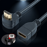 Câble d'extension numérique AV 19 broches mâle-femelle à angle droit 90 degrés pour téléviseur, moniteur, projecteur