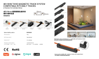 DGLUX Projecteur Magnétique Pliable sur Rail DC 48V, Système d'Éclairage Linéaire LED Pliable à 90 Degrés pour Plafond