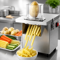 Coupe-légumes multifonctionnel en acier inoxydable pour frites ondulées, idéal pour la production alimentaire en restaurant, fonctionnement stable