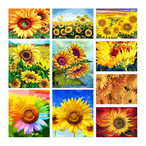 Dipinto a Olio con Numeri Girasoli Kit Pittura a Olio Fai da Te con Numeri Fiori su Tela Senza Cornice per Principianti Regali Artigianali Fatti a Mano per la Casa - Product Image 2