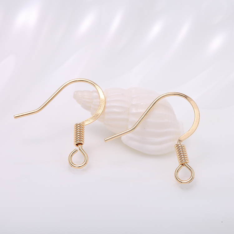 Factory Wholesale 100pcs Per Bag 14K Gold Plated Hanging Hook Earring Hooks for Diy Jewelry Accessories