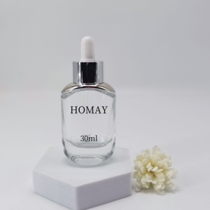 Homay Biểu Tượng Tùy Chỉnh Rõ Ràng 30Ml Mới Dày Dưới Tinh Dầu Thủy Tinh Chai Nhỏ Giọt Với Vàng Bạc Nắp Nhỏ Giọt - Product Image 2
