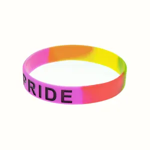 Hot Selling Custom Pattern Colorful Bracelet Silicone Pop Sports Rubber Silicone Bracelet with your own logo