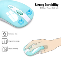 Mouse nirkabel 3 tingkat, Mouse optik nirkabel 2.4Ghz nirkabel klik bisu ramping untuk komputer Desktop Laptop