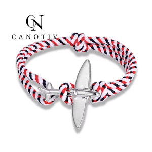 Gran oferta, accesorios de moda, pulseras de avión piloto, dijes hechos a mano para hombres, pulseras de paracaídas de nailon - Product Image 2