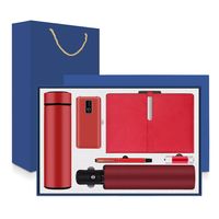 Coffret Cadeau d'Entreprise : Gourde Intelligente 450ml, Batterie Externe, Carnet, Parapluie, Stylo Automatique avec Affichage de Température, Boîte USB – Vente en Gros