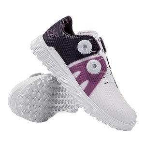 Zapatos de Golf Blancos con Detalles Morados, Suela de Goma, Unisex, Transpirables, Deportivos, para Primavera - Product Image 2