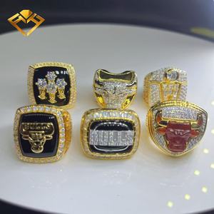Anillo Deportivo de Moda FH, Juego de <span class=keywords><strong>6</strong></span> <span class=keywords><strong>Anillos</strong></span> de Campeonato de Michael <span class=keywords><strong>Jordan</strong></span>, Anillo Coleccionable de Alta Simulación, Recuerdo Conmemorativo - Product Image 1