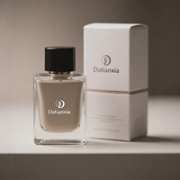 Vente en gros Impression numérique Bouteille carrée populaire de luxe Bouteille cosmétique Bouteille en verre avec couvercle