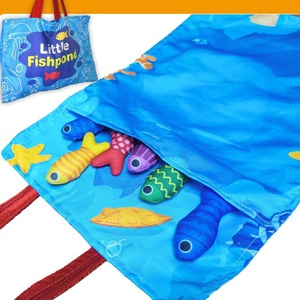 Jeu de pêche en tissu Montessori, jouet éducatif précoce pour bébé, comptage, tri des couleurs et gobelets imbriqués avec sac de rangement - Product Image 5