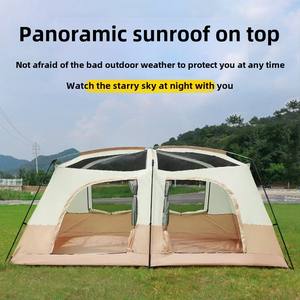 Tienda de campaña portátil de doble capa, tela Oxford cuadrada, resistente a la lluvia con dos dormitorios, tienda plegable para sala de estar al aire libre - Product Image 2