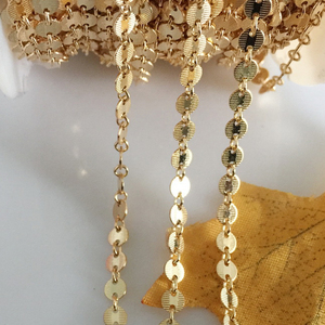 14K सोने भरा गहने श्रृंखला थोक रोल थोक स्थायी गहने गहने बनाने के लिए अंकित चेन हार कंगन पायल - Product Image 5