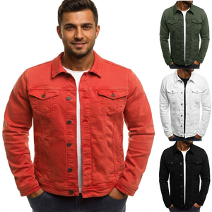 Stylish Washed <b>Denim</b> Jeans <b>Jacket</b> for Men Comfortable Loose Fit <b>Customized</b> Design Plus Size Collarless Winter Wholesale Price - Product Image 1