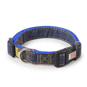 Venta de fábrica Vendedor caliente Logotipo personalizado de moda 3 en 1 Jean Cuerda Correa Perro Mascota Collares Arnés ligero - Product Image 6