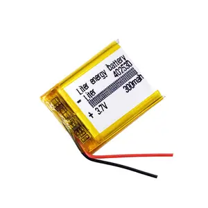 छोटे आकार 402530 3.7V 300mAh रिचार्जेबल लिथियम बहुलक बैटरी