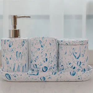中国陶瓷酒店卫浴产品套装洗手液瓶牙杯肥皂碟