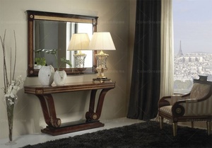Luxury French Furniture <strong>Black</strong> Living Room <strong>Console</strong> <strong>Table</strong> with Mirror - Product Image 6