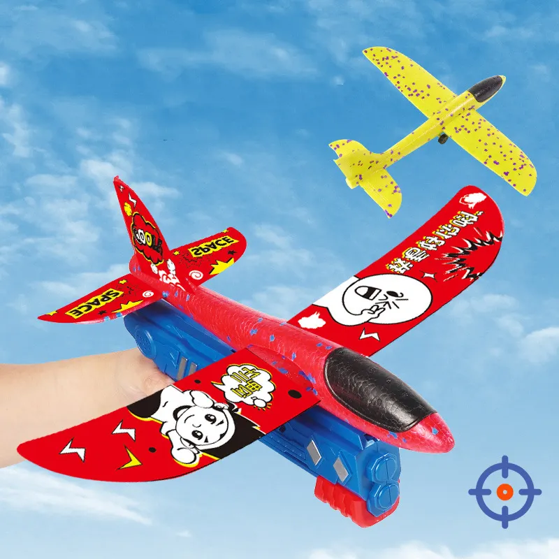 Launcher Katapult segel flugzeug Flugzeug Pistole Spielzeug Kinder Outdoor-Spiel Modell Schießen Fly Foam Flugzeug Spielzeug
