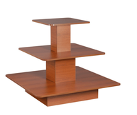 Tables en bois de présentation Premium à 3 niveaux carrées