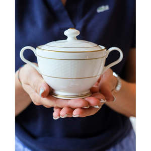 Christofle Messidor-Decorated 6-Piece Ceramic <b>Teacup</b> <b>Set</b> - Product Image 3