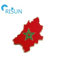 FactoryMetal Marocain Monaco-Ville Voyage Souvenir Pin Badge Aimant Personnalisé Maroc Carte Drapeau Chapeau Cap Épinglette Badge Emblème
