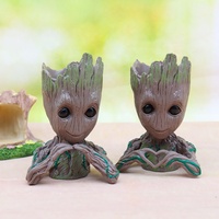 Artisanat en résine HY, boîte à crayons Baby Groot faite à la main, porte-stylos ou pot de fleurs, mini plantes succulentes