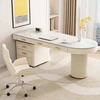 Bureau de luxe léger style crème pour patron Bureau d'ordinateur de bureau simple Table de consultation médicale beauté